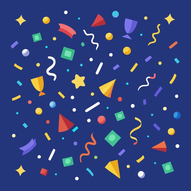 Vector a colorful party with confetti and confetti in the background