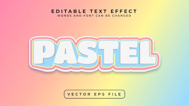 Colorful pastel color text effect