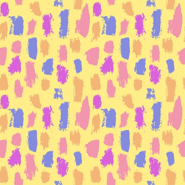 Colorful pastel ink grunge paint seamless vector abstract pattern