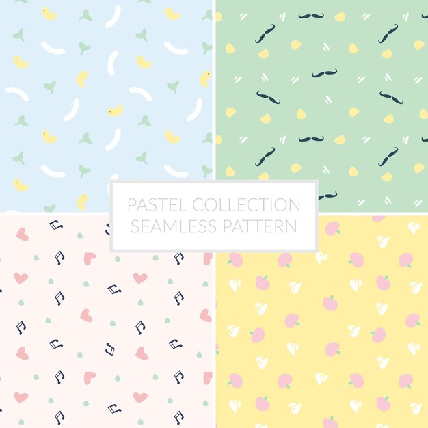 Vector colorful pastel seamless pattern collection