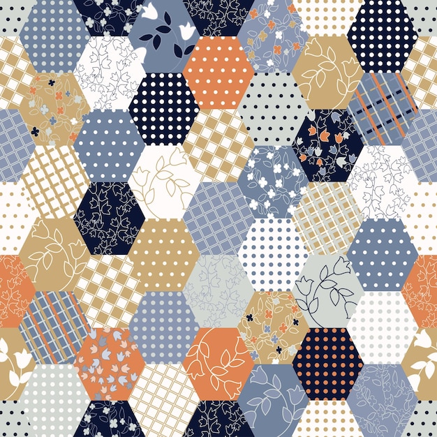 Colorful Patchwork Seamless Patterns