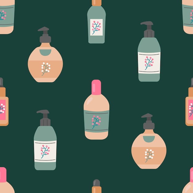 Colorful Pattern of Cosmetic Bottles and Beauty Products Endless Textures for Your Design