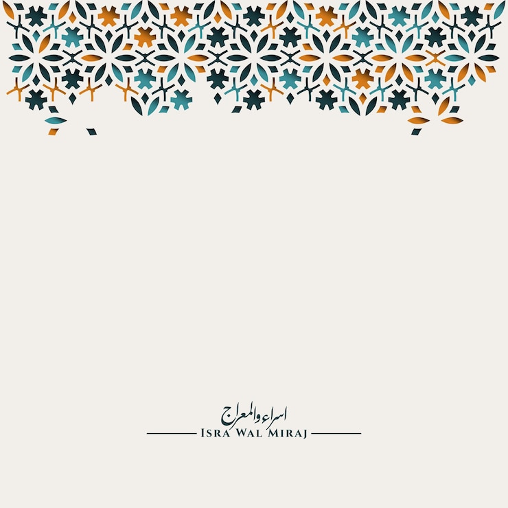 Vector colorful pattern islamic isra miraj ramadan background banner