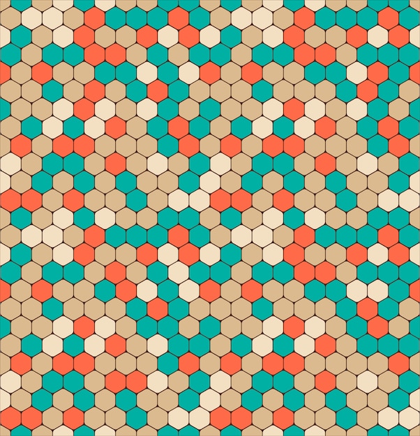 Colorful pattern with hexagonal shapes