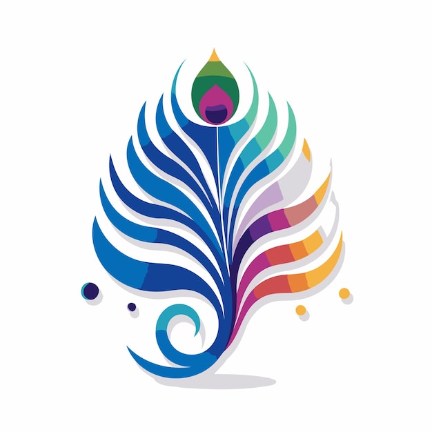 Вектор Цветный логотип павловского перья вектор цветного логотипа павловских перьев