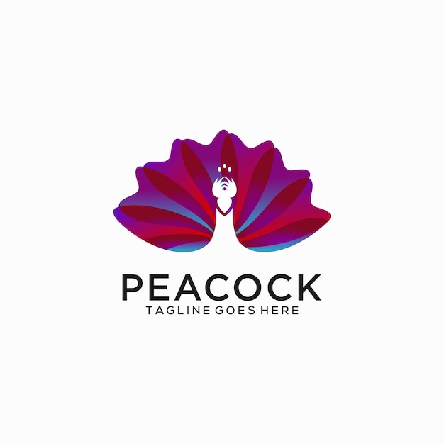 Colorful peacock logo design template