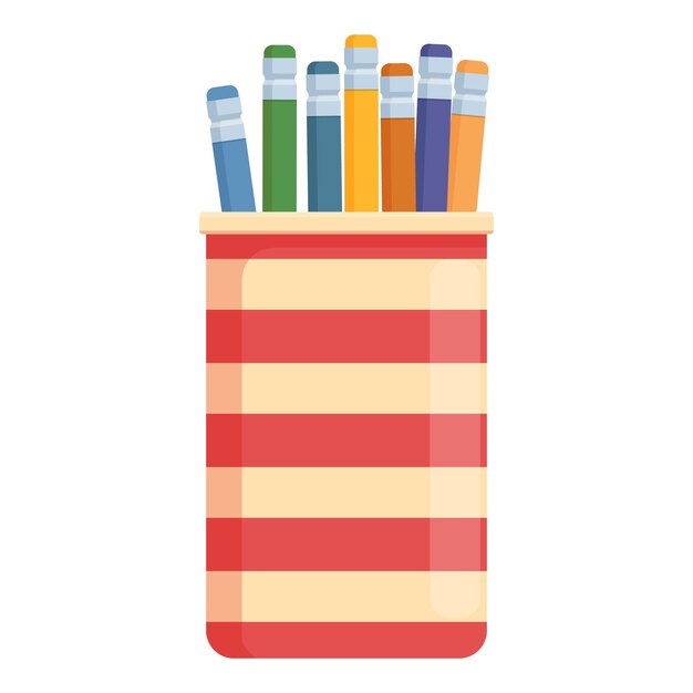 Vector colorful pencil icon cartoon vector creative education