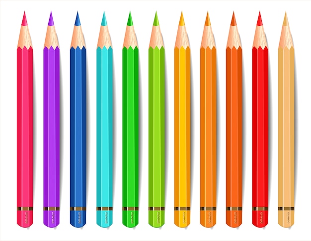 Vector colorful pencils collection