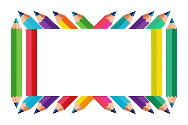 Colorful Pencils Frame Vector Design