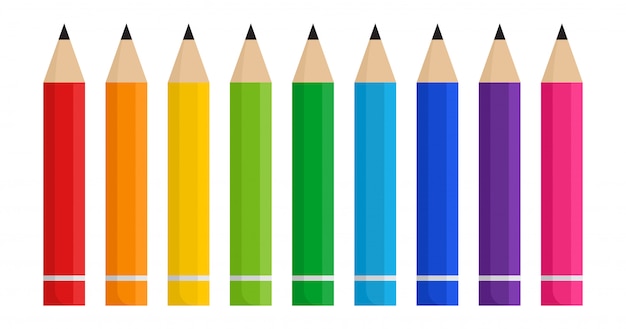 Colorful pencils.   illustration