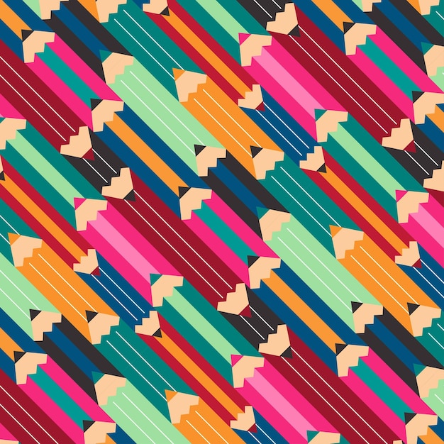 Colorful pencils pencil background pattern vector illustration