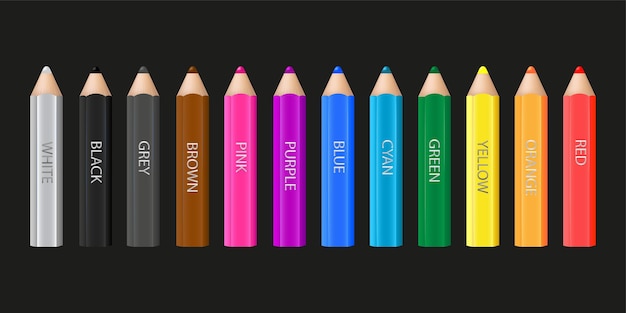 Colorful pencils school spanish