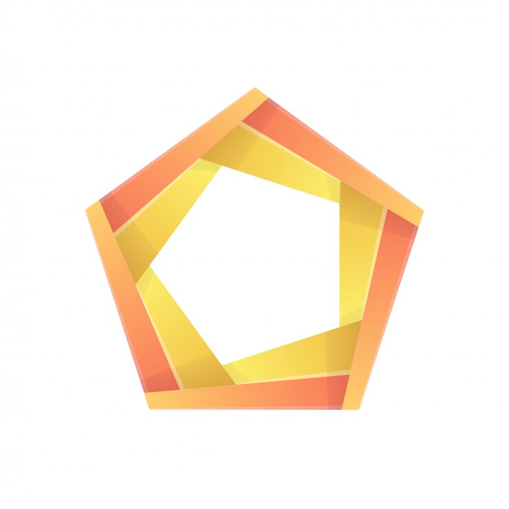 Vector colorful pentagon abstract icon