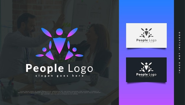 Vector colorful people logo design. people, community, network, creative hub, group, social connection logo or icon for business identity