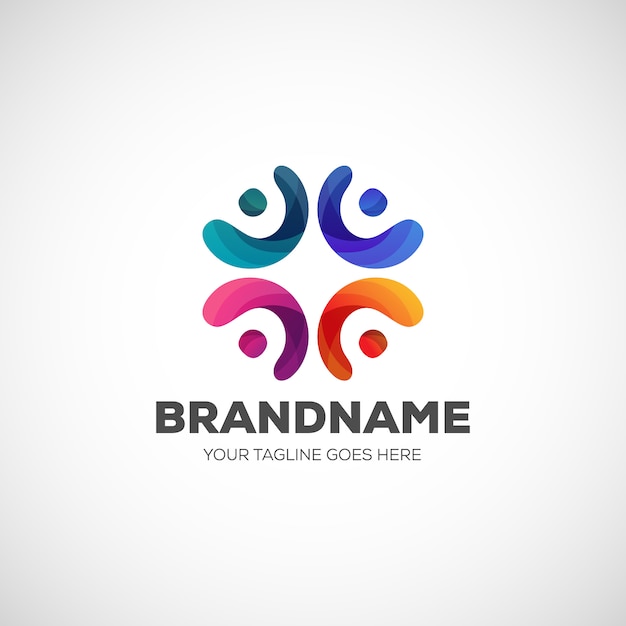 Colorful people logo template