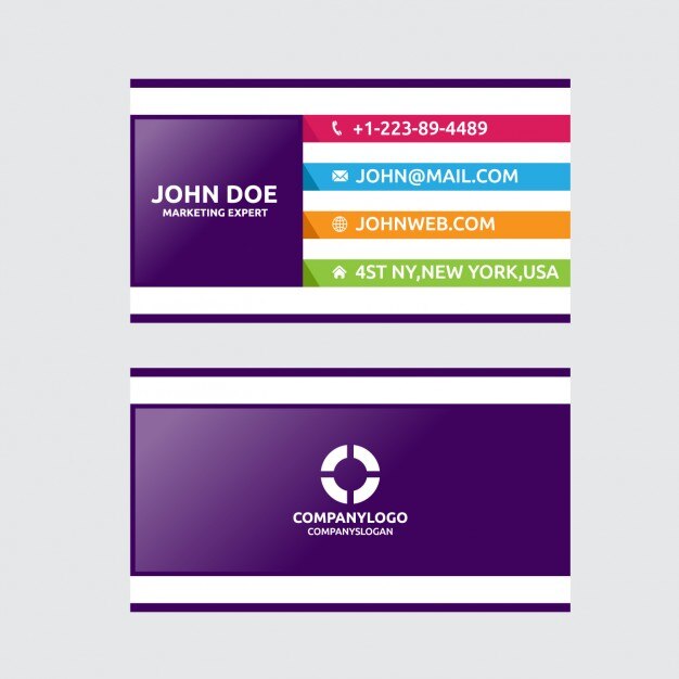 Colorful personal business card