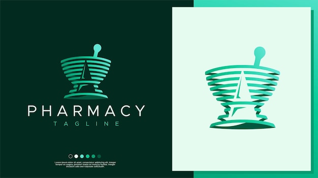 Colorful pharmacy A letter logo design template.