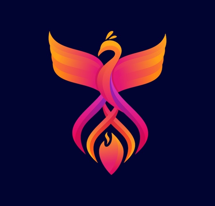 Vector colorful phoenix logo design