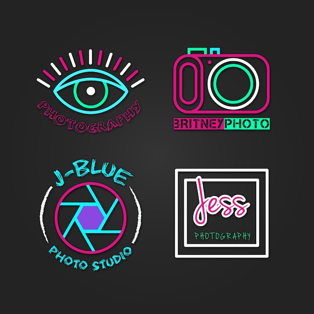 Colorful photography studio logos