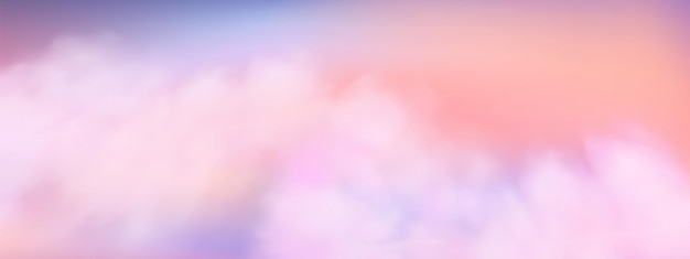 분홍색과 보라색 색을 가진 구름의 다채로운 그림
