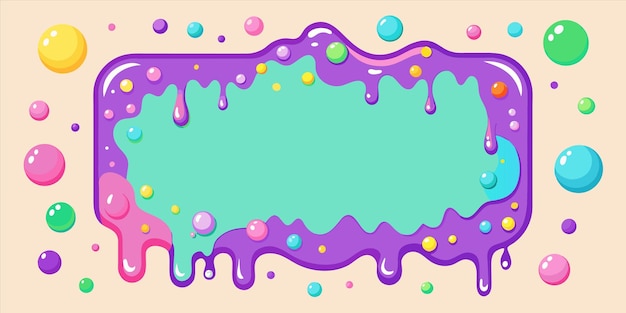 Vector a colorful picture of a purple and yellow table with purple and orange bubbles and purple paint