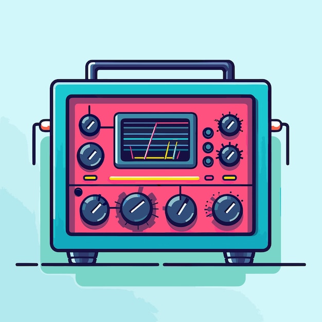 Vector a colorful picture of a radio with the words 