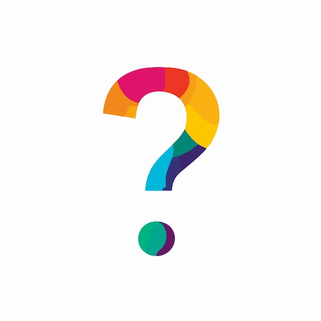 a colorful picture of a rainbow colored question mark