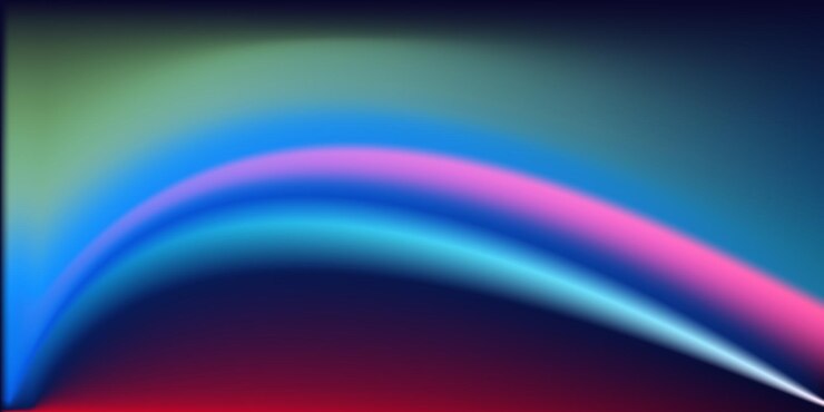 Vector a colorful picture of a rainbow with a blue and red background