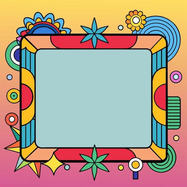 Vector a colorful picture with a colorful frame and a colorful design