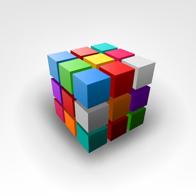 Colorful piece of cube Vector Illustration