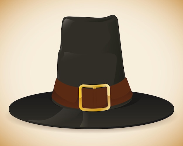 Vector colorful pilgrim hat isolated on beige background