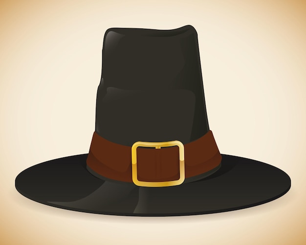 Colorful pilgrim hat isolated on beige background