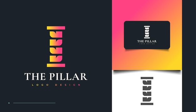 Colorful Pillar Logo Design Suitable for Law Firm, University, Attorney, or Office Logos. Pillar Icon or Symbol