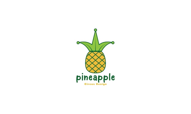 Colorful pineapple with crown logo symbol vector icon illustration graphic design