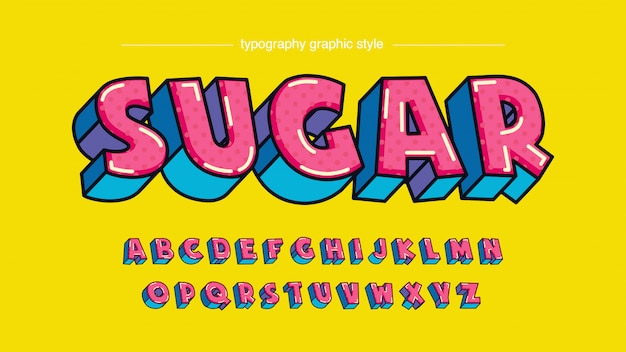Красочный Розовый Синий Candy Мультяшный Стиль Книгопечатание