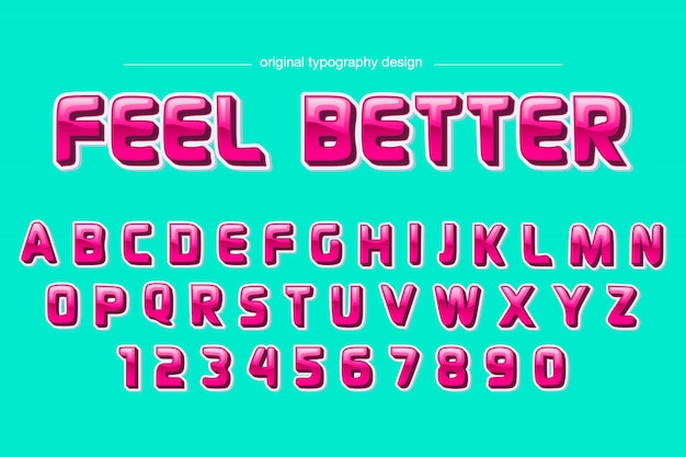 Colorful pink comic typography design