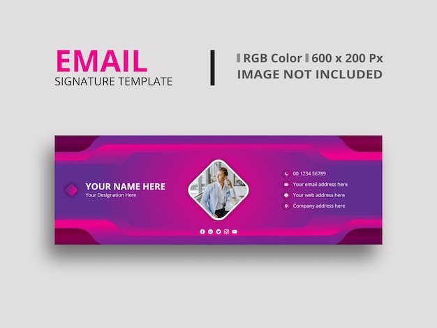 Colorful Pink Email Signature Template