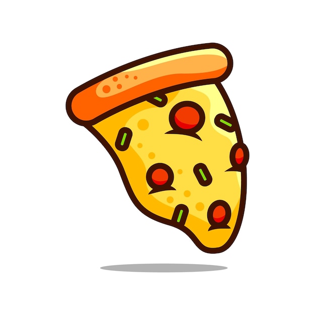 벡터 만화에서 다채로운 피자 그림