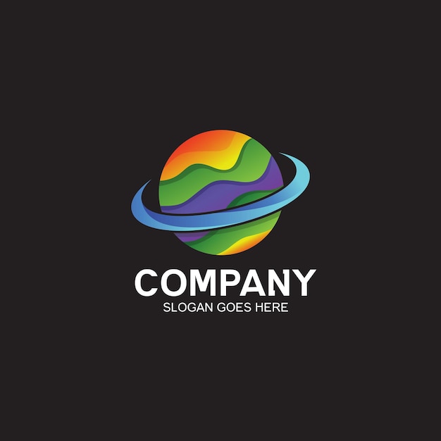 Vector colorful planet logo design