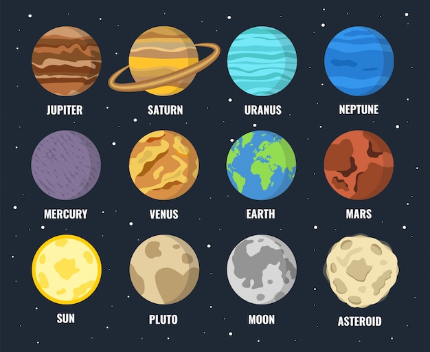 Colorful planets set