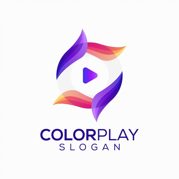 colorful play creative logo design