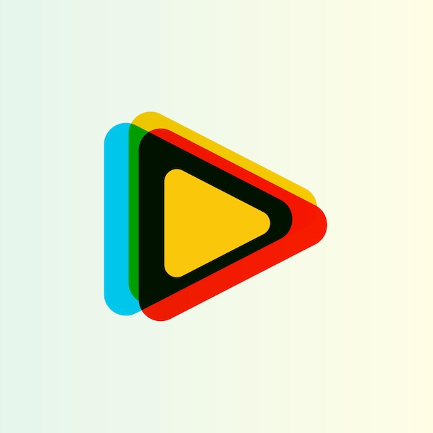 colorful play media logo design template. triangle play icon symbol design.