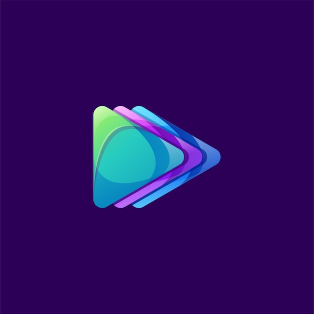 Vector colorful play media logo