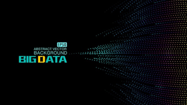 Punti colorati per costruire lo sfondo dei big data del mondo sfondo dei big data della rete vettoriale