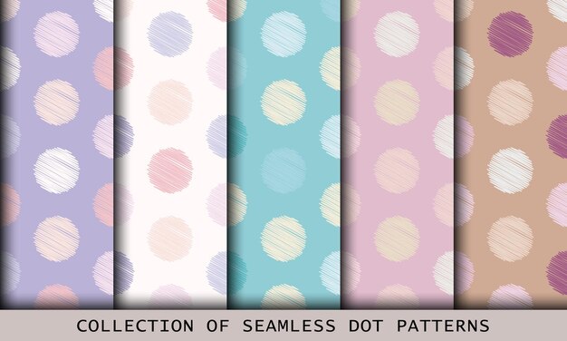 Vector colorful polka dot seamless pattern background set