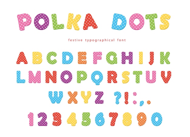 Colorful polka dots font