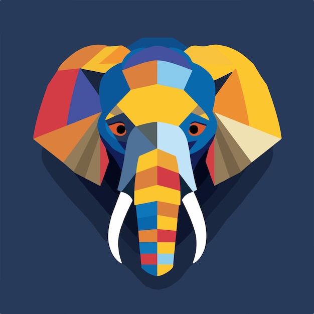 Vector colorful pop art portrait of elephant