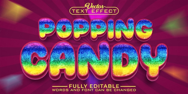 Colorful Popping Candy Vector Editable Text Effect Template