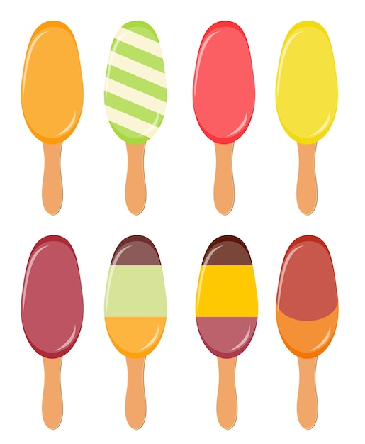 Colorful popsicles vector illustration