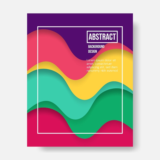 colorful poster design with abstract waves background